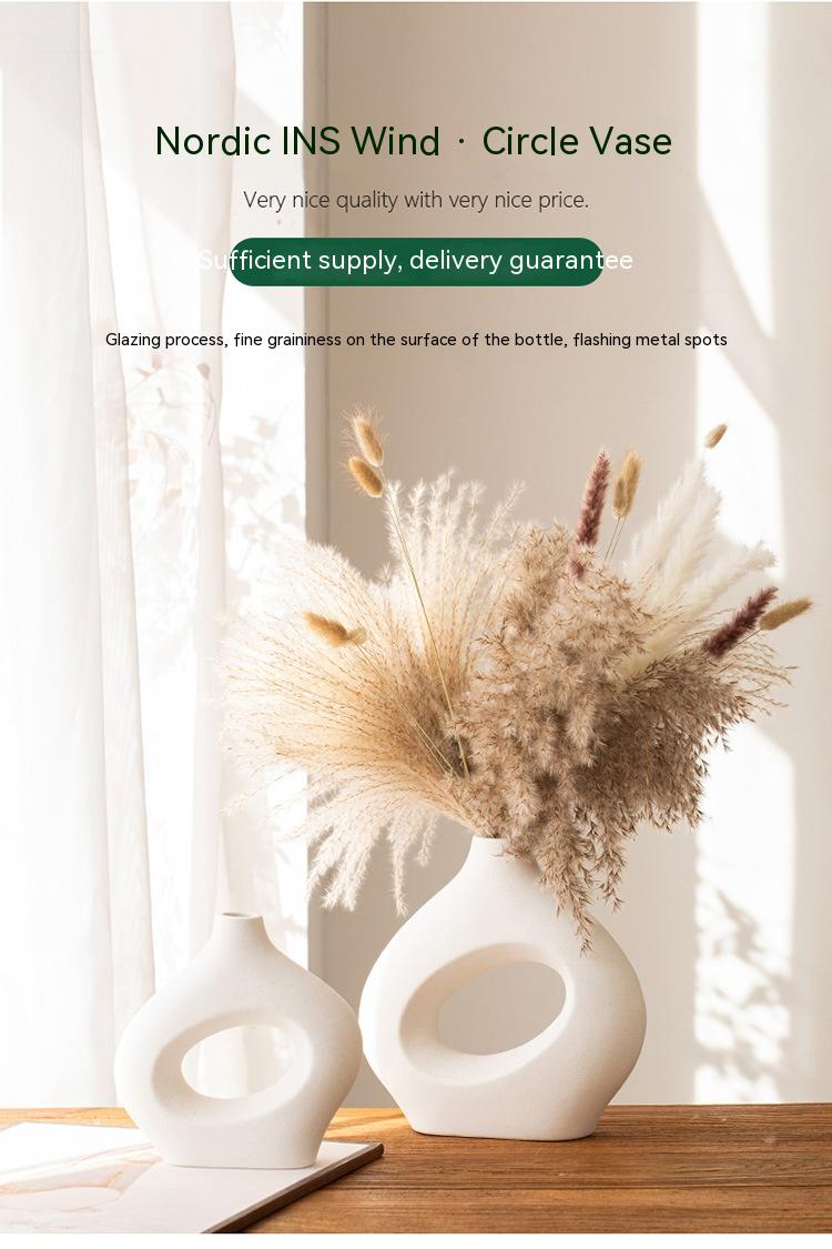 Ceramic Vase Circle Vase Second Generation Decoration Crafts Soft Vase - Quirky Cozy
