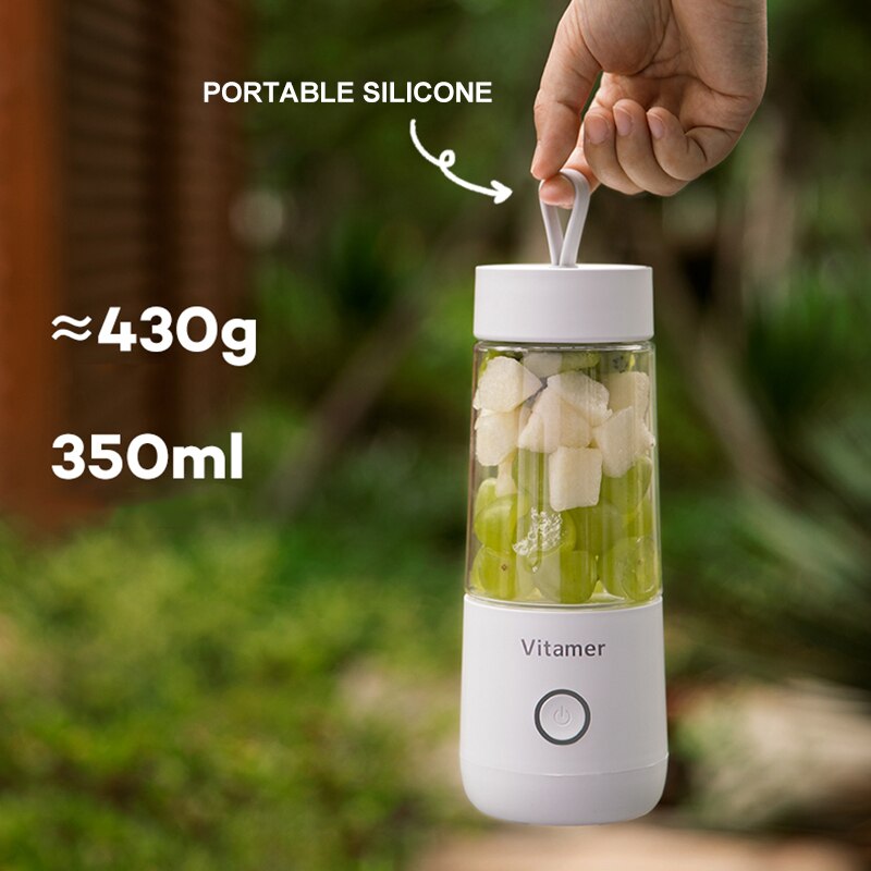 350ml Portable Blender Juicer Electric USB Rechargeable Mixer Smoothie Slushy Cup Fresh Juice Blender Bottle USB Charging Kitchen Gadgets - Quirky Cozy