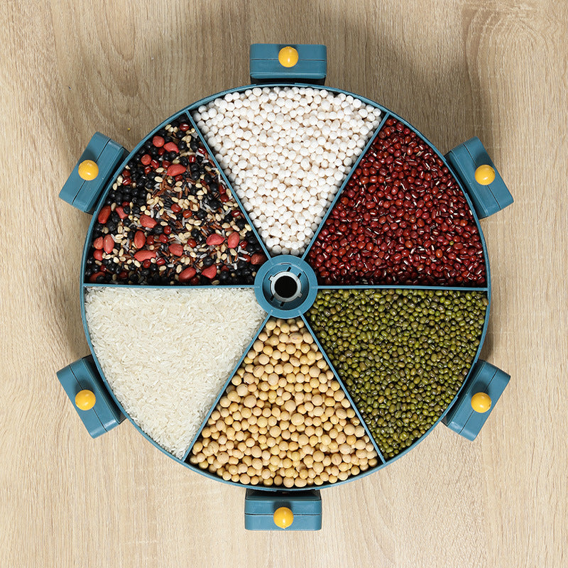 Wall-Mounted Grain Dispenser Compartments Dry Food Dispenser Rotating Cereal For Kitchen Gadget - Quirky Cozy