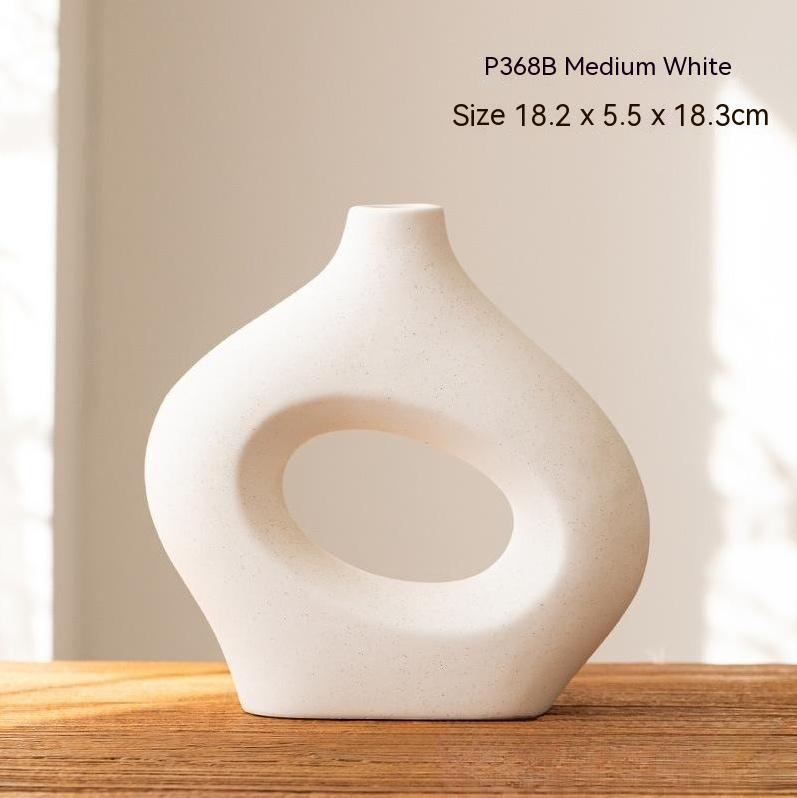 Ceramic Vase Circle Vase Second Generation Decoration Crafts Soft Vase - Quirky Cozy